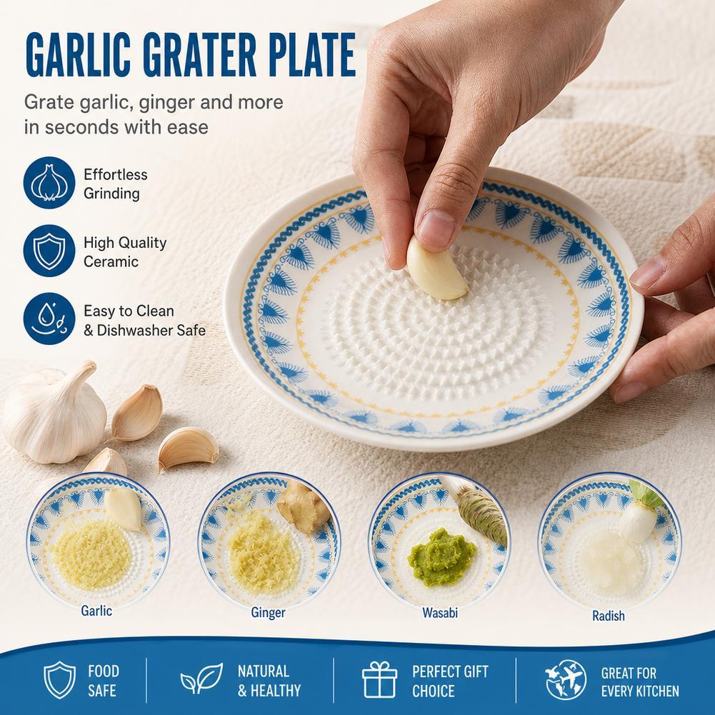 Garlic Grater Plate Ceramic Gi - đánh giá và giá Turmeric