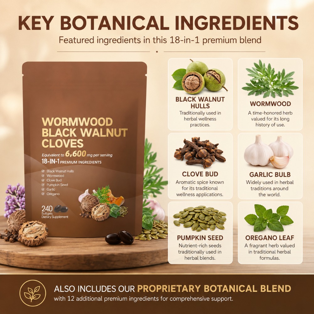 Wormwood Black Walnut Cloves 6 - đánh giá và giá Chamomile Tea